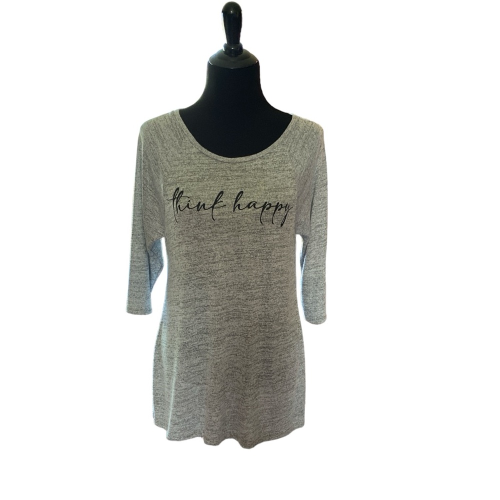 Woman Paradox gray tee shirt, quarter length sleeve, 1 xl, fits like a large